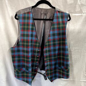 Geoffrey Tailor Highland Crafts Royal Mile Scotland Tartan Vest Size 22